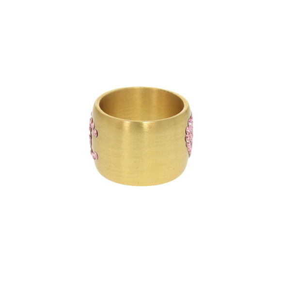 CHANEL Authentic Gold Logo Ring